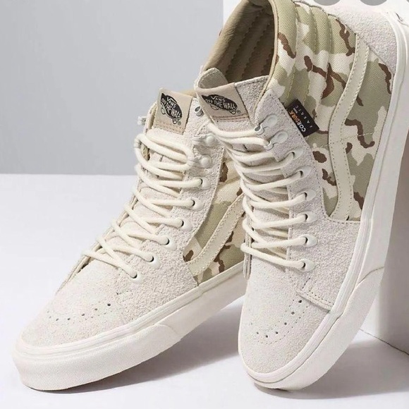 Vans Other - Vans Mens Sk8-Hi Cordura White Asparagus Camo Size 11.5 High top Lace Up shoes